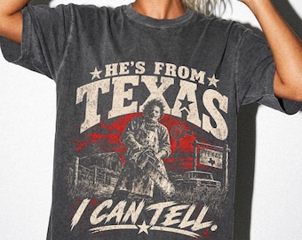 Camiseta "Es de Texas, se nota", Camiseta de terror de La masacre de Texas, Camiseta retro de Halloween con temática de películas de terror, Camiseta con estampado vintage de películas de terror, Regalo para fans del terror