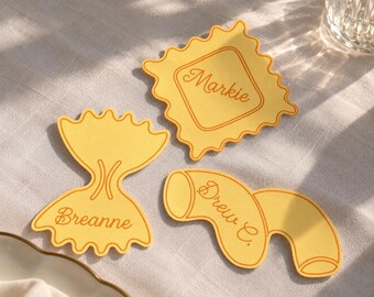 Personalized Pasta Place Cards – Flat Guest Name Cards for Italian Weddings & Dinner Parties