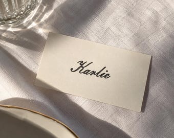 Personalized Wedding Place Cards – Elegant Script on Ivory Cardstock