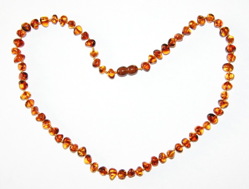 17,7/" GENUINO DEL BÁLTICO ÁMBAR Gargantilla Collar Barroco Cognac