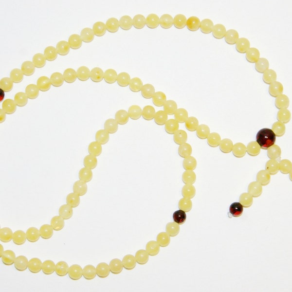 Genuine Baltic Amber Buddhist Mala rosary prayer 108 beads milky matt color, choose diameter