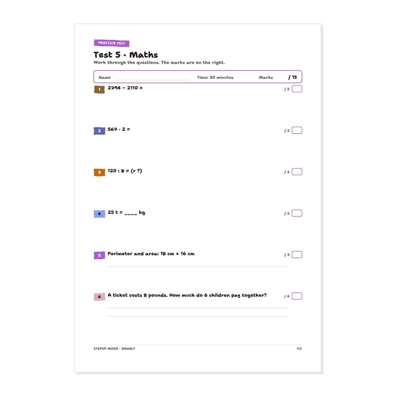 Year 6 Transition Workbook Secondary School Prep Maths English Word Problems Practice Tests 11 Plus Exam Prep PDF Worksheets – Seitenvorschau 5