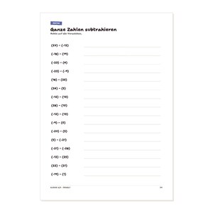 Übungsheft Klasse 6 und 7 PDF Mathe Deutsch Englisch Arbeitsblätter Bruchrechnen Grammatik Zeiten Mittelstufe Lernheft A4 – Seitenvorschau 2