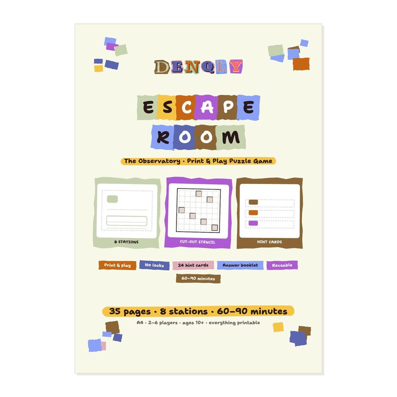 ESCAPE ROOM – The Observatory, Print & Play Puzzle Game