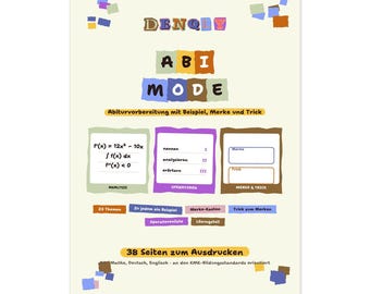 Abitur voorbereiding PDF Wiskunde Duits Engels leerboekje Samenvatting Abitur kennis Abitur studienotities Oefenboekje A4