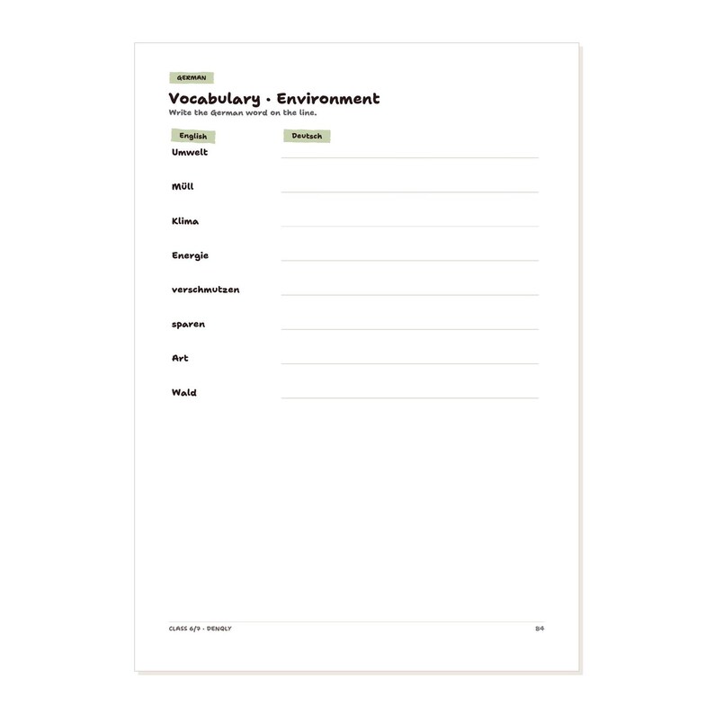 Year 6 and 7 Practice Book PDF 100 Pages Maths English German Grade 6 Grade 7 Worksheets with Answers Homeschool Secondary – Seitenvorschau 5