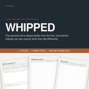 Fishing Rod Build Record Book | Blank, Guides, Wraps, Epoxy Coats (PDF)