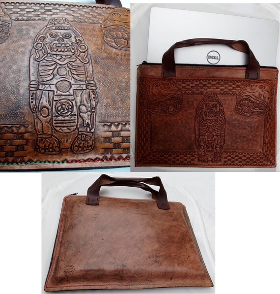 custom tooled leather briefcase