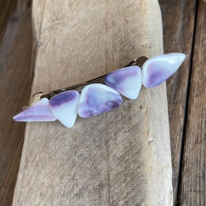 Wampum Barrette : Handmade Wampum Hair Clip, eco-friendly Native American gifts image 3