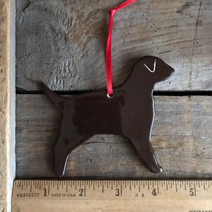 Chocolate Lab Ornament : Handmade Labrador Gifts, Silver Labs, 2026 ornaments, immagine 7