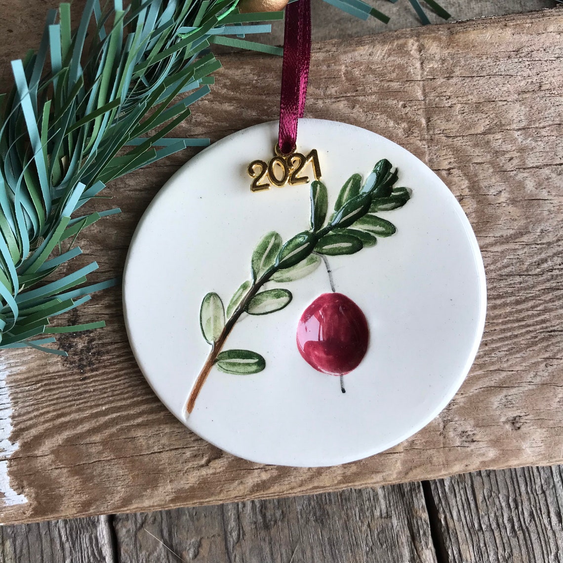 Cranberry Vine Ornament Cape Cod cranberry Ornament 2021 Etsy