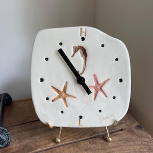 Ceramic Starfish Tide Clock : East Coast Atlantic Tide Clocks, Beach house Gift, Beach wedding gift, Saltwater Fishing Gifts