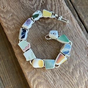Sea pottery Bracelet, anniversary bracelets, sea china bracelet, 20th anniversary, 8th anniversary jewelry, Sister Gifts