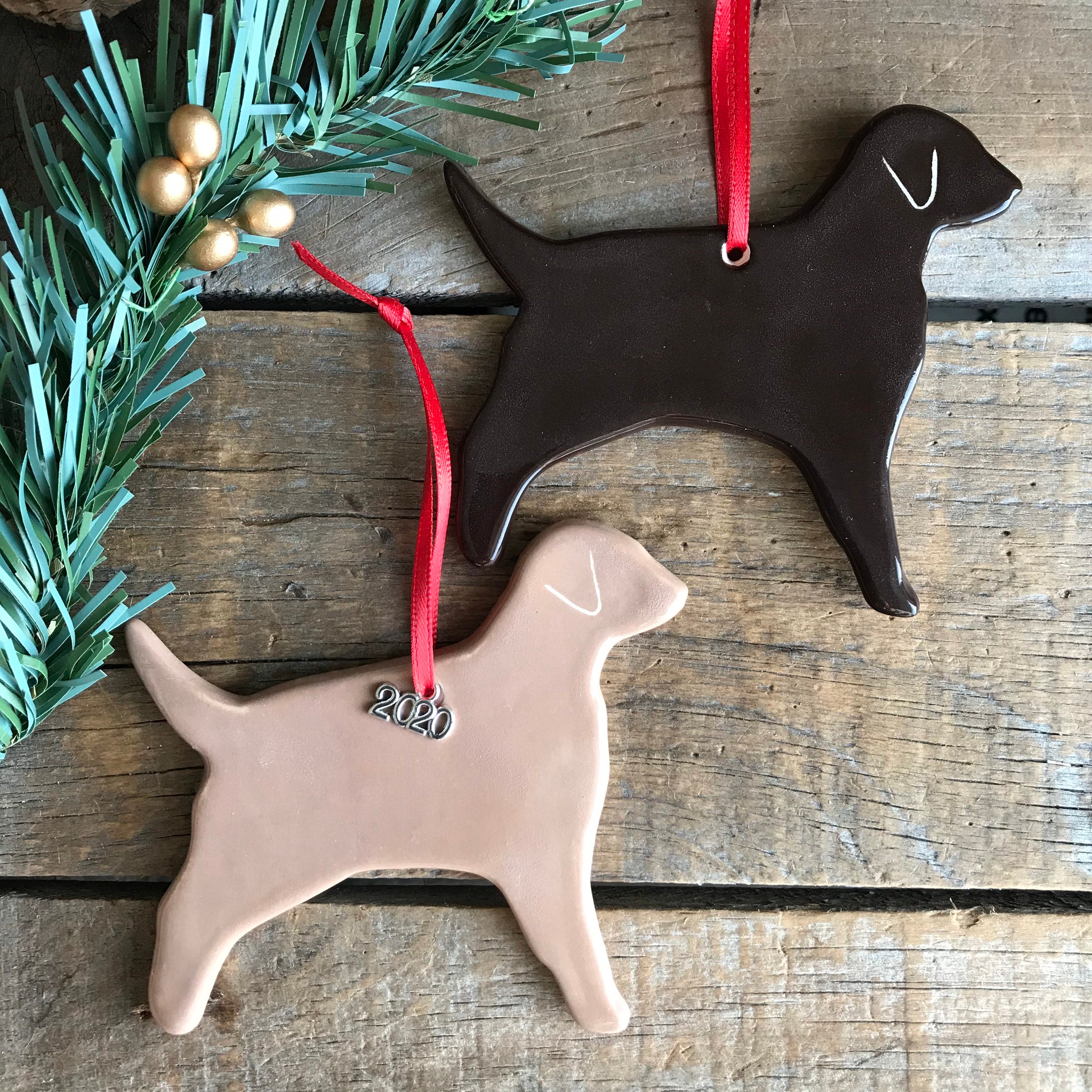 2020 Chocolate lab Ornament Silver Lab Ornament Labrador Etsy