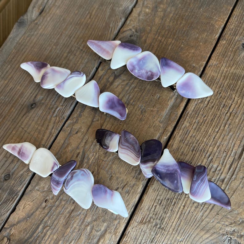 Wampum Barrette : Handmade Wampum Hair Clip, eco-friendly Native American gifts image 2