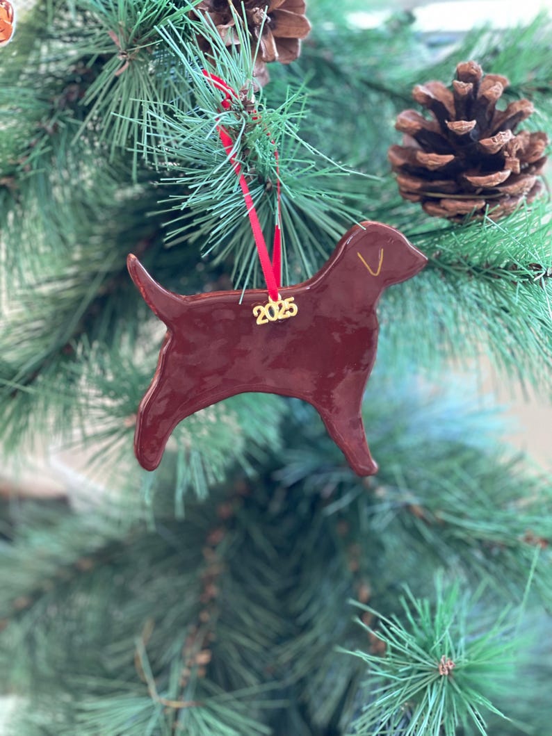 Chocolate Lab Ornament : Handmade Labrador Gifts, Silver Labs, 2026 ornaments, immagine 10