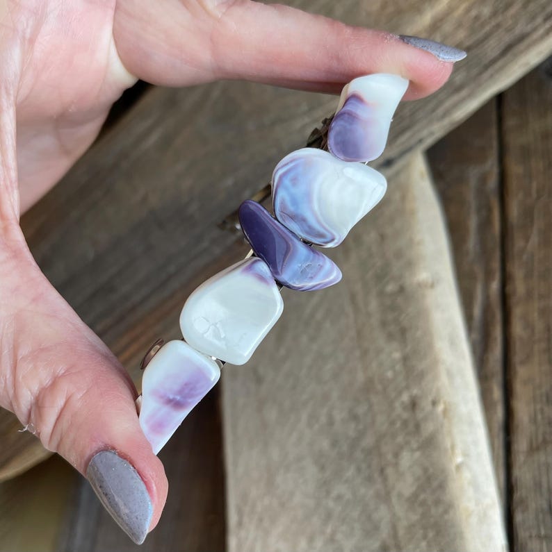 Wampum Barrette : Handmade Wampum Hair Clip, eco-friendly Native American gifts image 14