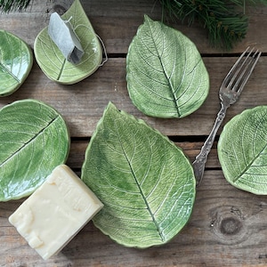 Handmade Hydrangea Leaf Dish: eco-friendly, Leaf bowls, Leaf Soap dish,  Spoon rest, Tea Rest for Mom