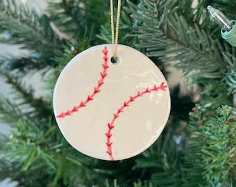 2024 Baseball Ornament, Ceramic, Tee Ball Ornament, Little League ornaments, Personalized ornament for boys, milestone ornaments, T-ball