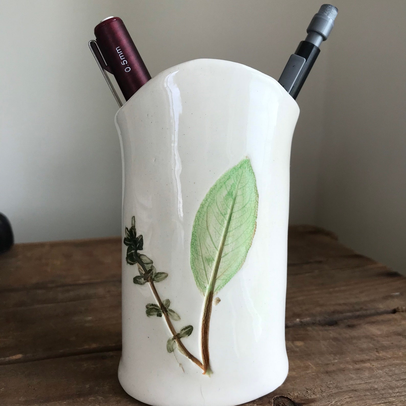 Herb Garden Vase Sage Pottery Vase Herb Vase Herb Etsy