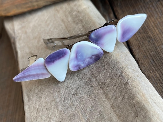 Wampum Barrette : Handmade Wampum Hair Clip, eco-friendly Native American gifts