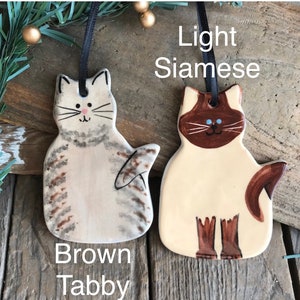 Cat Ornament, new kitten Ornament, handmade cat ornaments, Black cat ornament, Tabby cat Ornament, Gray Cat Ornament, tuxedo cat ornament image 6