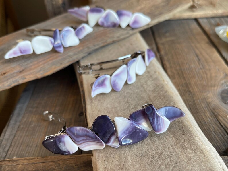 Wampum Barrette : Handmade Wampum Hair Clip, eco-friendly Native American gifts image 18
