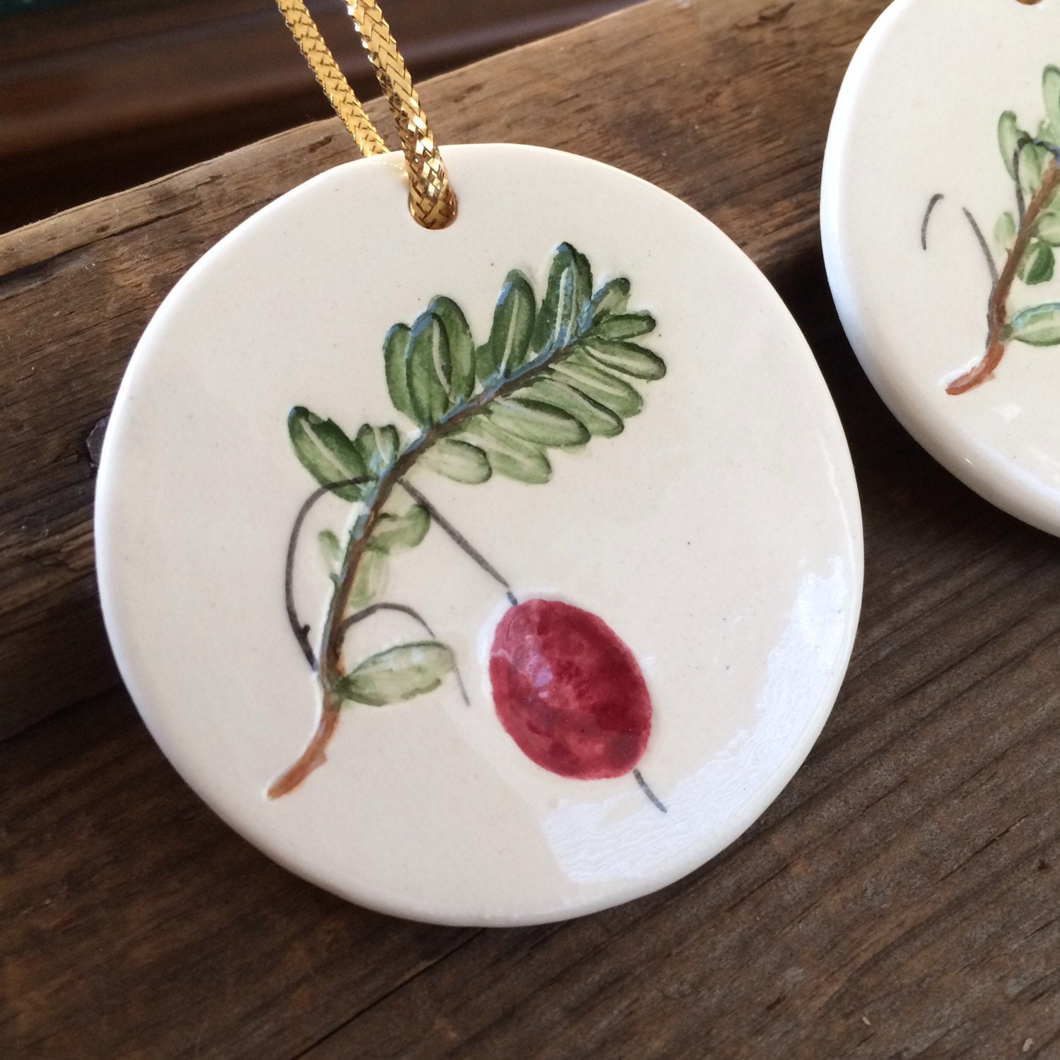 Cranberry Vine ORNAMENT Cape Cod cranberry Ornament ceramic Etsy