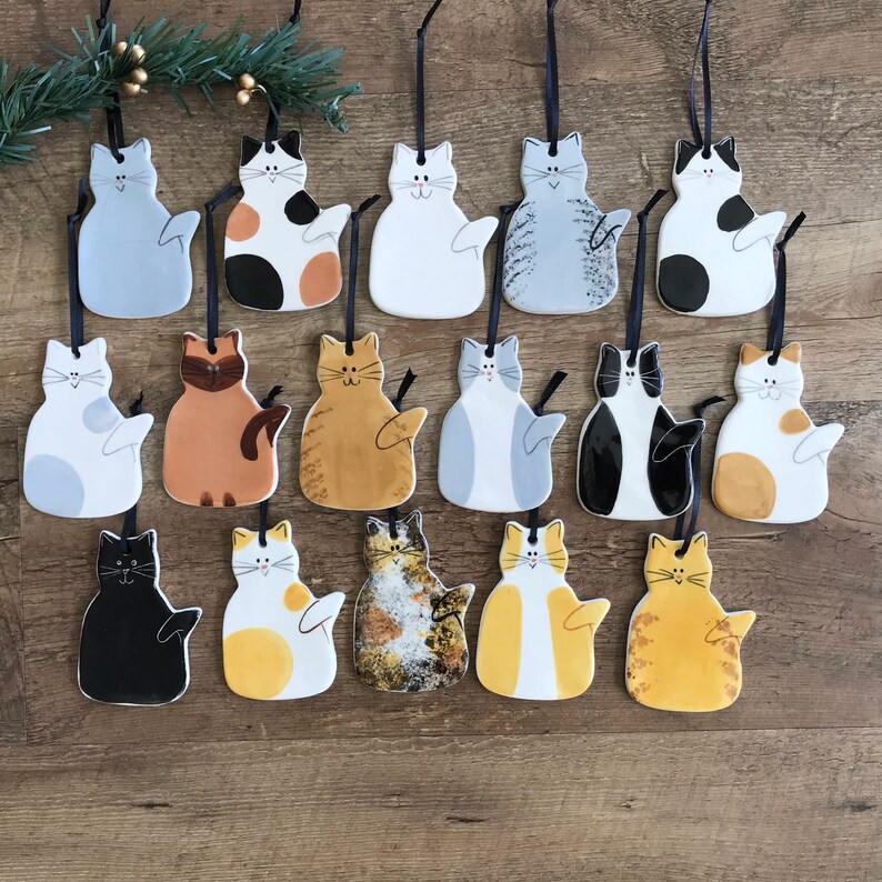 Cat Ornament New Kitten Ornament Handmade Cat Ornaments Etsy