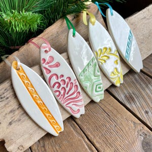 Surfboard Christmas Ornaments, West Coast Christmas, Tree Decor, Surfer Gift, Hawaii - California Vacation, 2025 Keepsake Ornament
