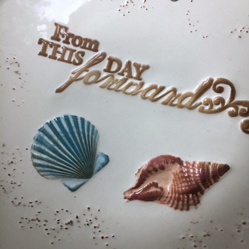 romantic Quote From this day Forward Beach wedding Ring Dish Shell Wedding Ring Bowl Nautical Shell Ring Dish Nautical ring bearer bowl