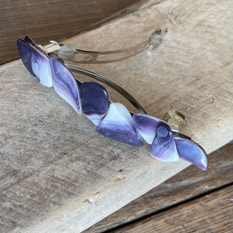 Wampum Barrette : Handmade Wampum Hair Clip, eco-friendly Native American gifts image 5