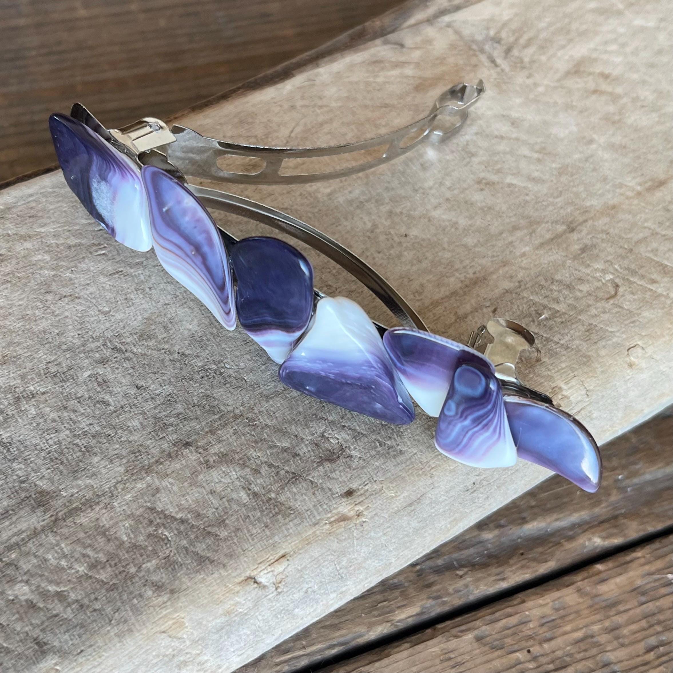Wampum Barrette : Handmade Wampum Hair Clip, Eco-friendly  display picture 3