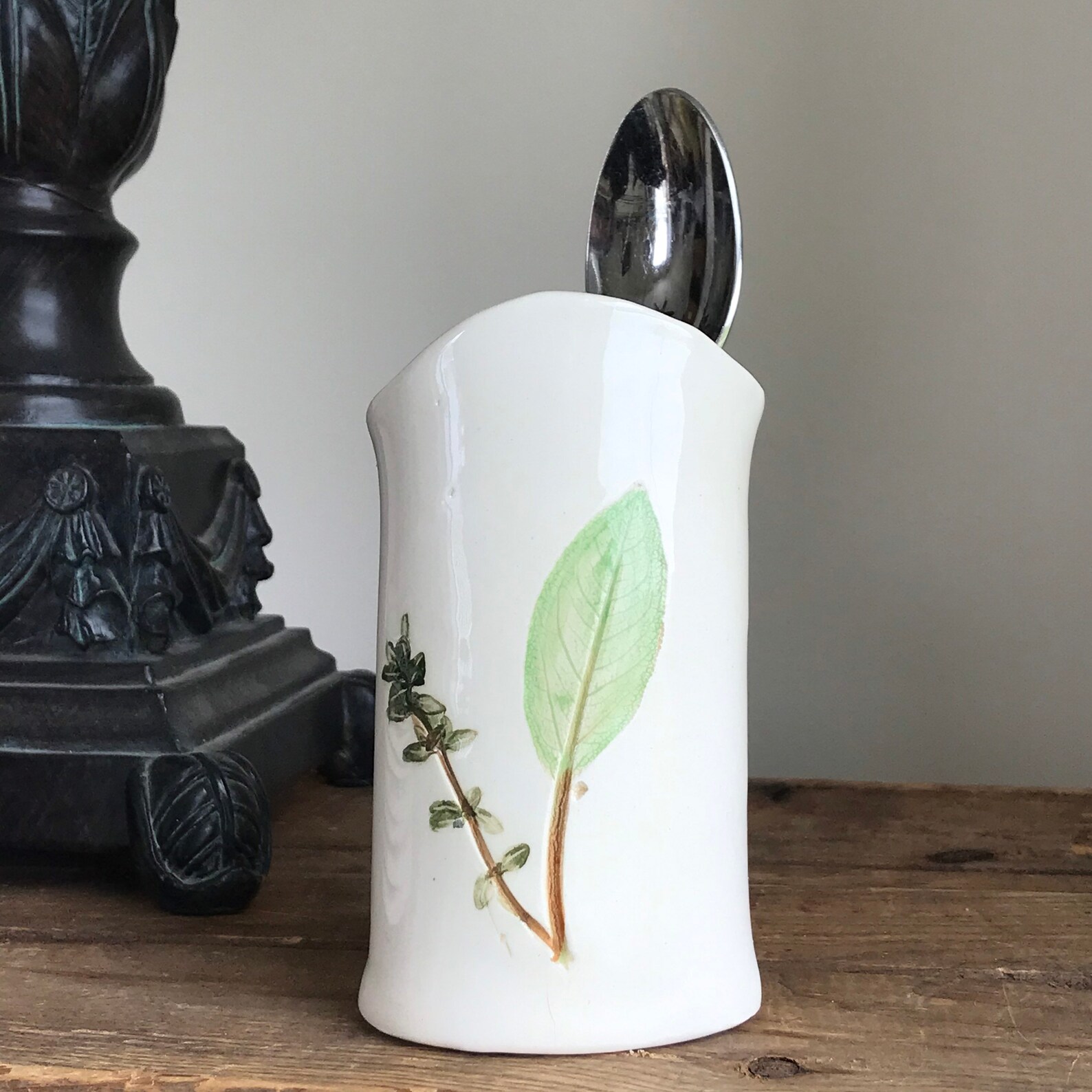 Herb Garden Vase Sage Pottery Vase Herb Vase Herb Etsy