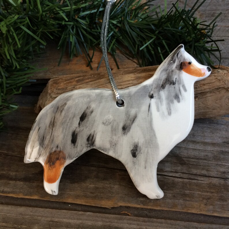 Sheltie Ornament Ceramic Shetland Sheepdog Ornament Collie Etsy