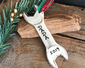 Tool Ornament, Wrench Ornament, Mechanic ornament, Tool Ornament for Dad, Dads Helper ornament, Mechanic gift Personalized ornament for him,