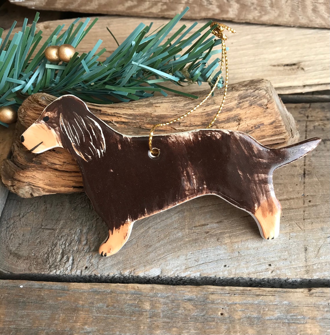 2021 Dachshund ornament Ceramic coated Dachshund ornaments Etsy