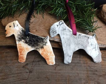 Schnauzer ornaments, Ceramic, Airedale Ornaments, 2023 dog ornaments, dog sympathy gift