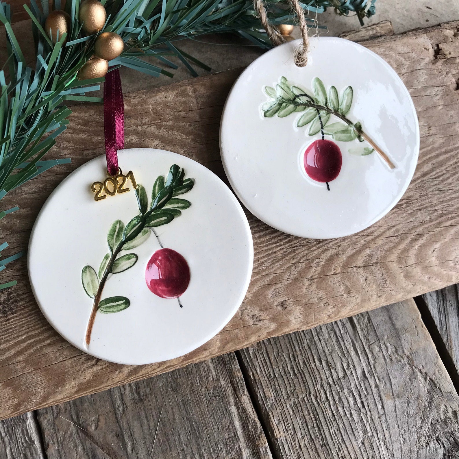 Cranberry Vine Ornament Cape Cod Cranberry Ornament 2022 Etsy