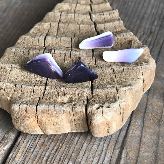 Wampum Earrings Set of Two Wampum Post Earrings Eco friendly