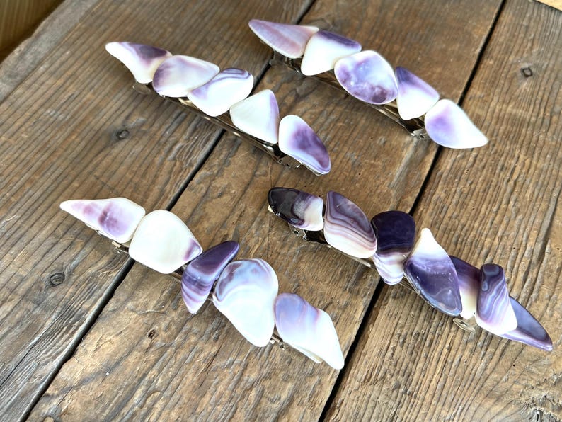 Wampum Barrette : Handmade Wampum Hair Clip, eco-friendly Native American gifts image 16