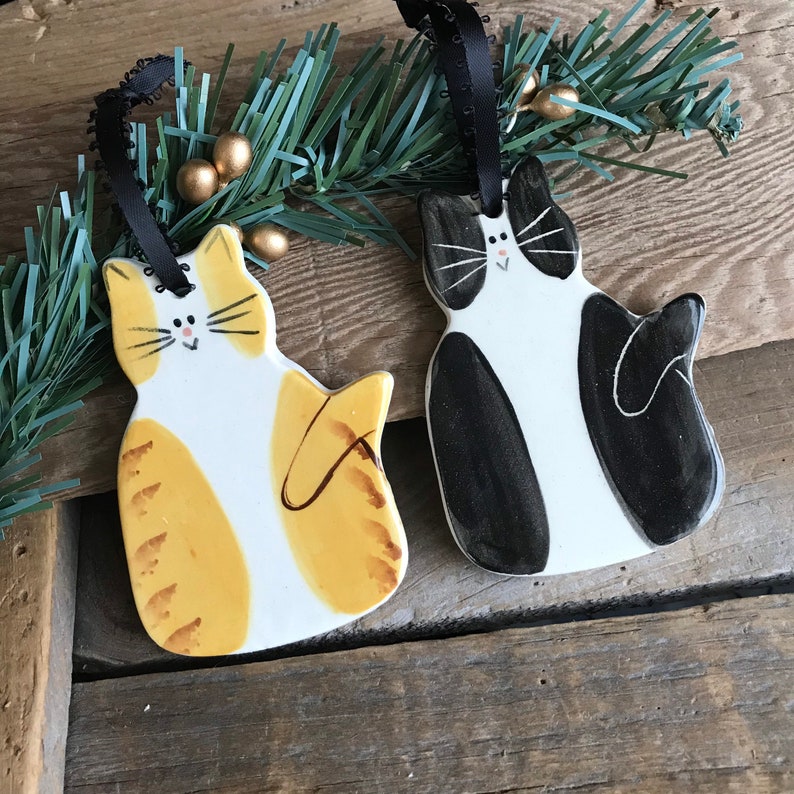 Cat Ornament New Kitten Ornament Handmade Cat Ornaments Etsy