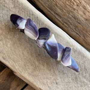 Wampum Barrette : Handmade Wampum Hair Clip, eco-friendly Native American gifts image 6