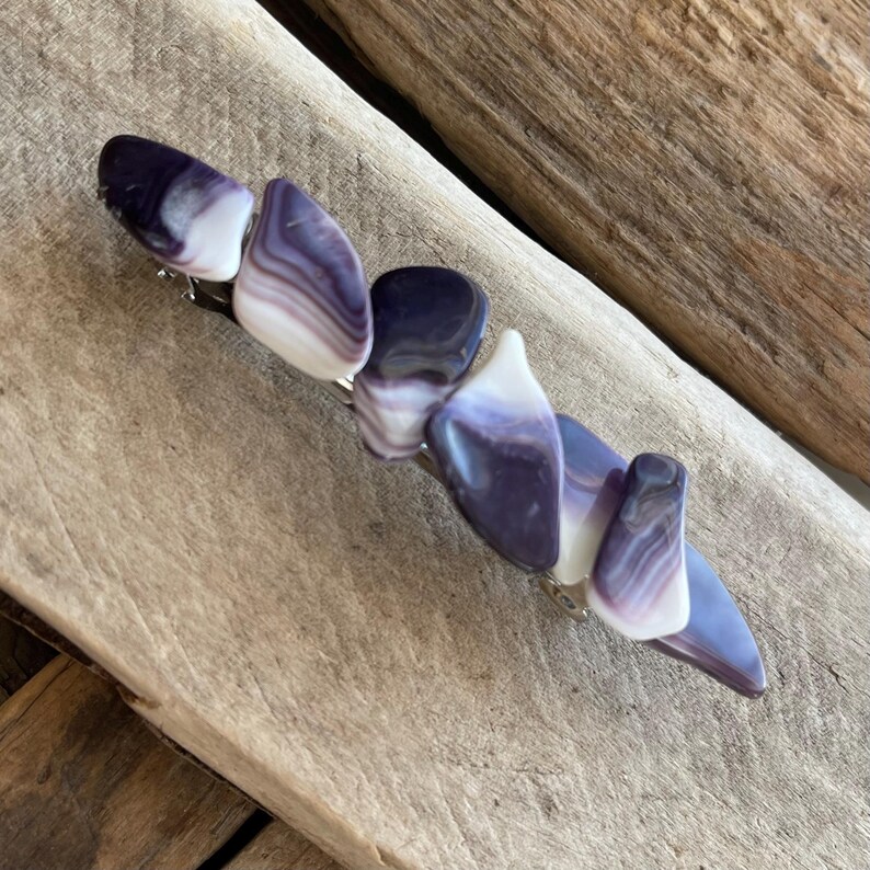 Wampum Barrette : Handmade Wampum Hair Clip, eco-friendly Native American gifts image 6