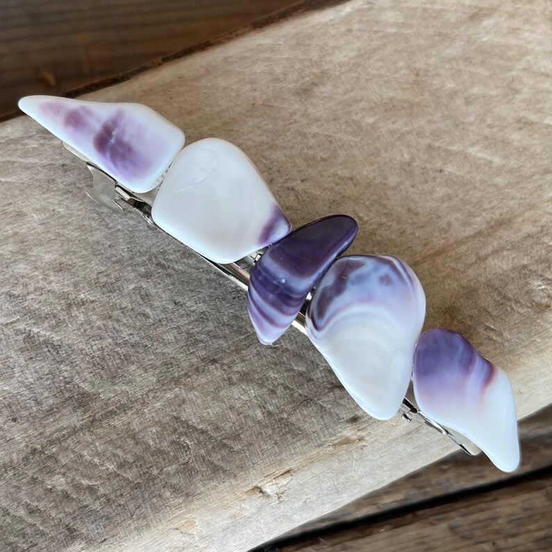 Wampum Barrette : Handmade Wampum Hair Clip, eco-friendly Native American gifts image 12