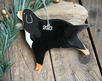 Bernese Mountain dog ornament, ceramic, personalized Bernese Mountain dog ornament, 2024 ornament, AKC Mountain dog Award