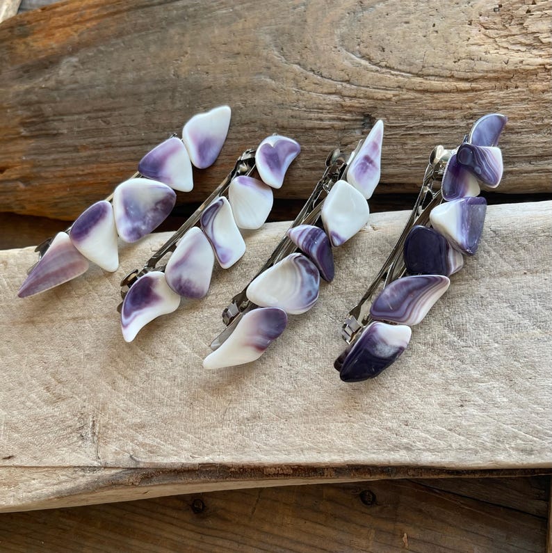 Wampum Barrette : Handmade Wampum Hair Clip, eco-friendly Native American gifts image 15