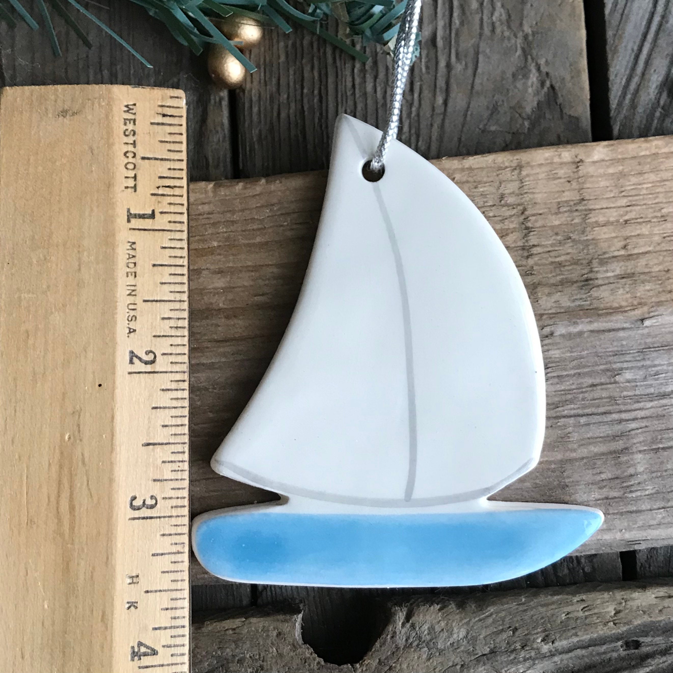Sailboat Ornament 2021 nautical SAILBOAT Christmas Ornament Etsy