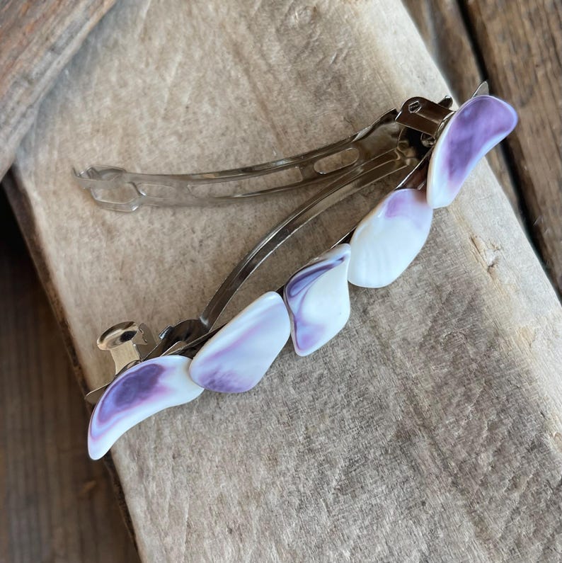 Wampum Barrette : Handmade Wampum Hair Clip, eco-friendly Native American gifts image 8