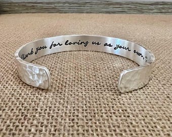 Sterling Silver Custom Bracelet With Text for Mom, Solid Silver Thick Custom Cuff Bracelet Gift For Her, Personalized Sterling Cuff Bracelet